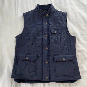 Talbots Navy Blue Quilted Adjustable Waist Lightweight Vest | Size Large